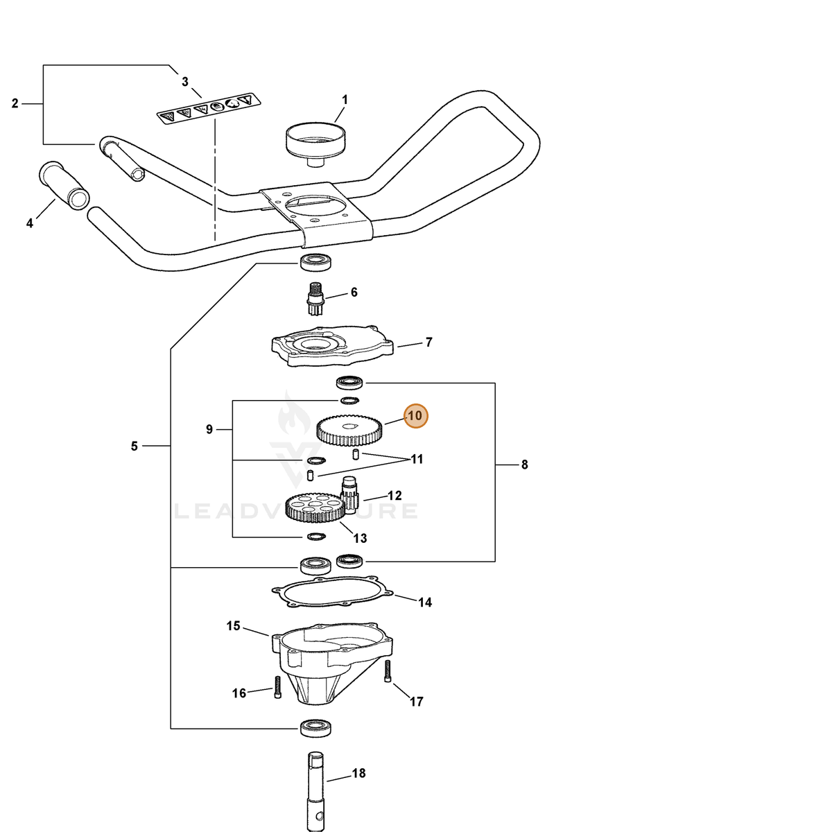 ECHO part V650000090 — IPL diagram snippet (6x zoom, amber highlight)