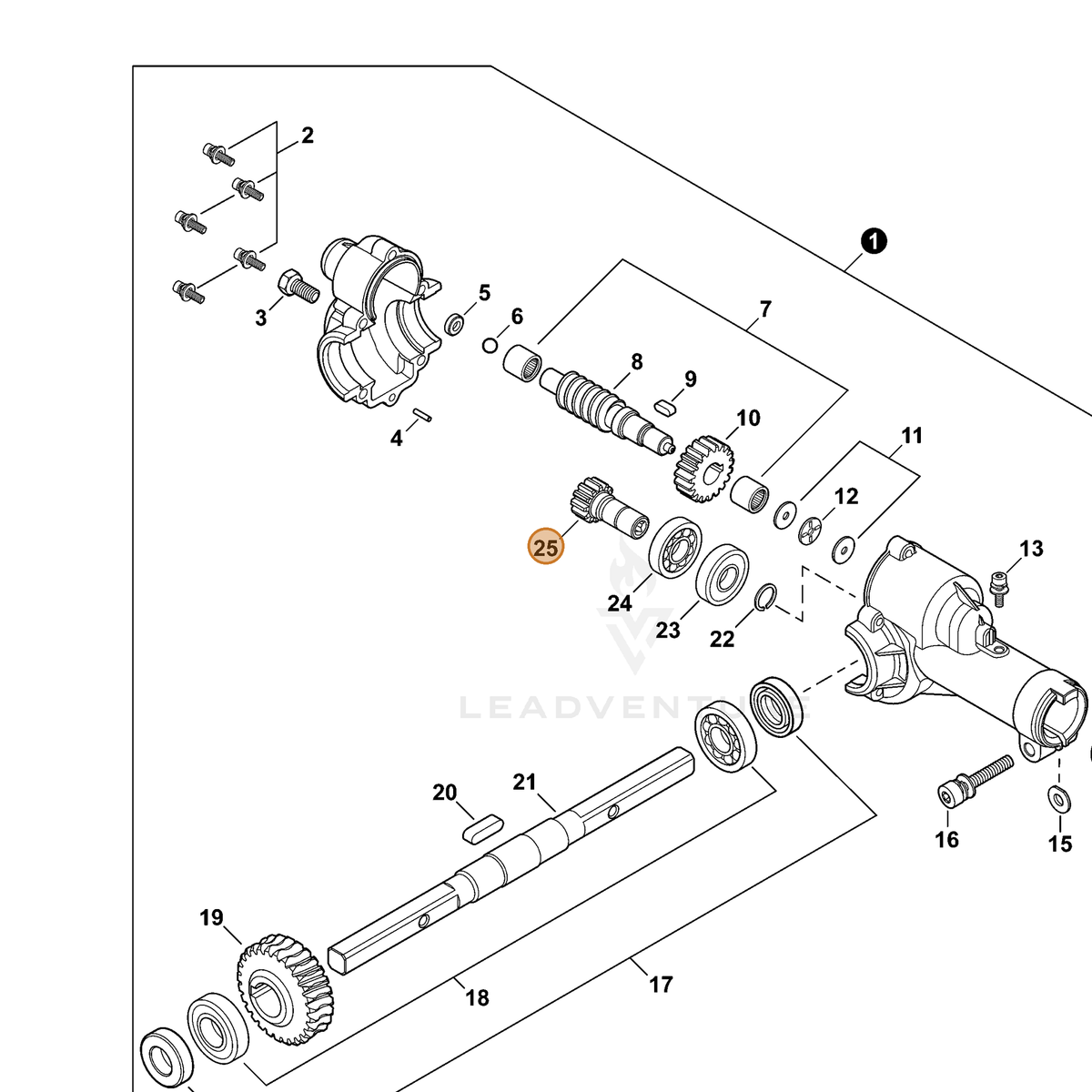 ECHO part V650000370 — IPL diagram snippet (6x zoom, amber highlight)