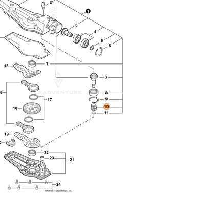 ECHO part V650000730 — IPL diagram snippet (6x zoom, amber highlight)