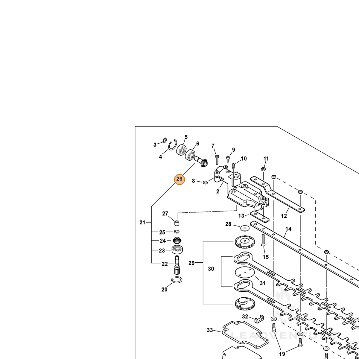 ECHO part V651000180 — IPL diagram snippet (6x zoom, amber highlight)