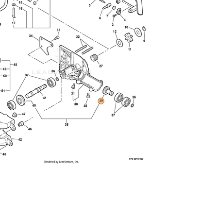 ECHO part V651000230 — IPL diagram snippet (6x zoom, amber highlight)