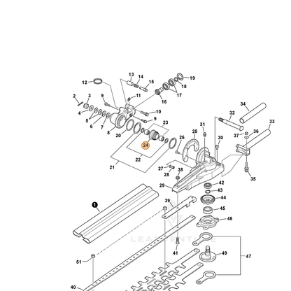 ECHO part V651000250 — IPL diagram snippet (6x zoom, amber highlight)