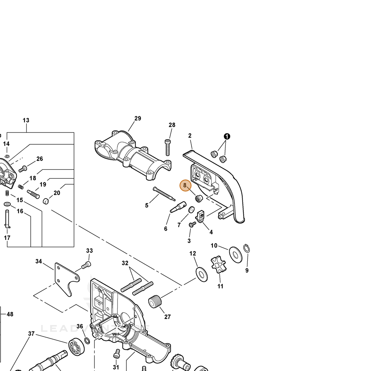 ECHO part V651000320 — IPL diagram snippet (6x zoom, amber highlight)