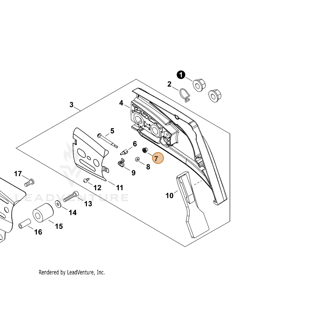 ECHO part V651001060 — IPL diagram snippet (6x zoom, amber highlight)