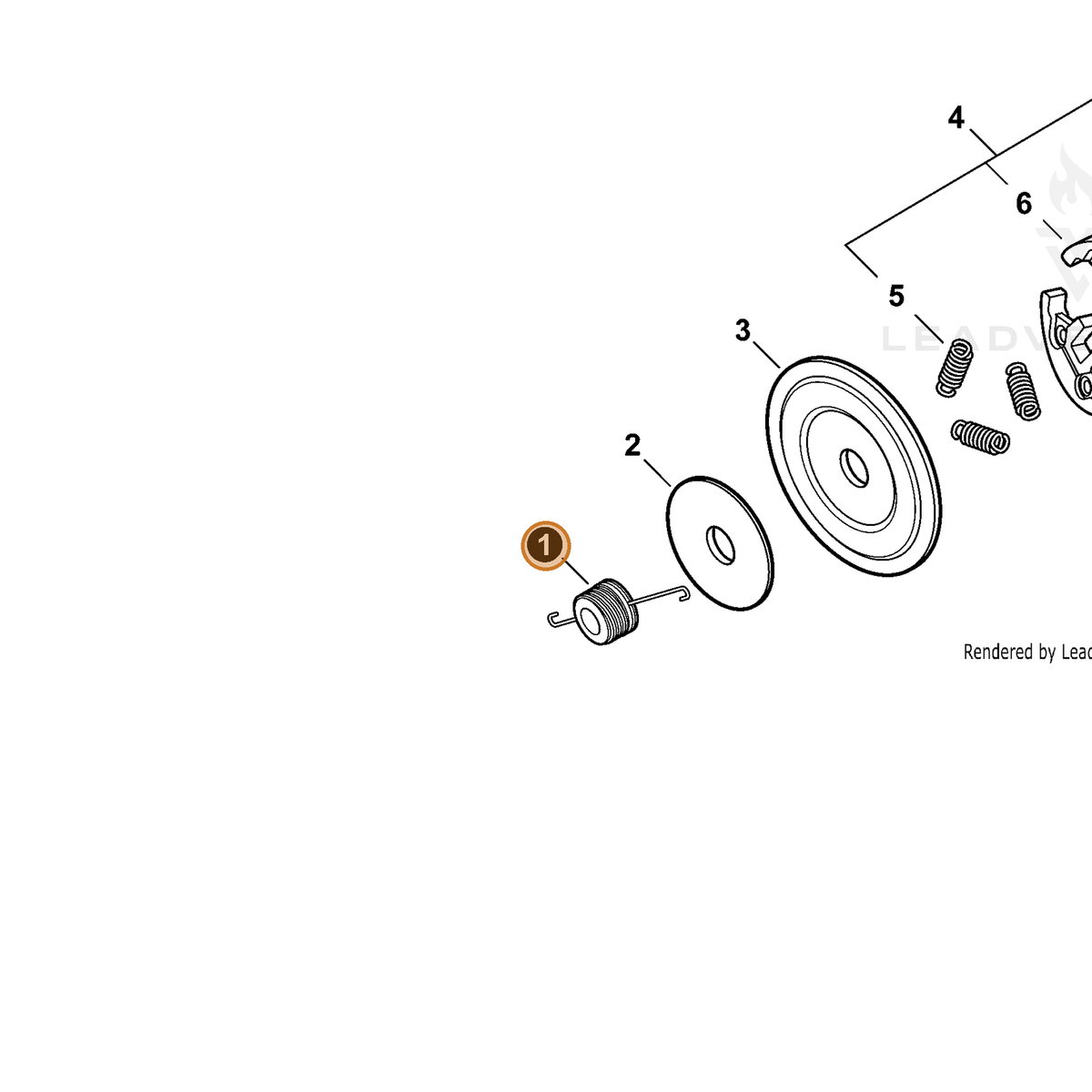 ECHO part V652000040 — IPL diagram snippet (6x zoom, amber highlight)