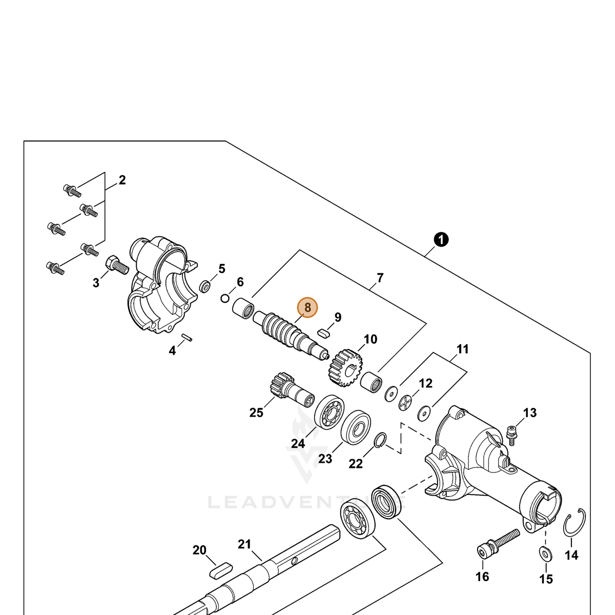 ECHO part V652000060 — IPL diagram snippet (6x zoom, amber highlight)