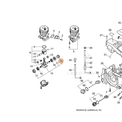 ECHO part V652000070 — IPL diagram snippet (6x zoom, amber highlight)