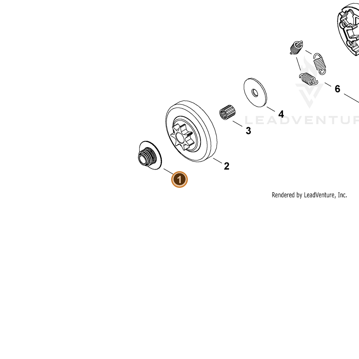 ECHO part V652000320 — IPL diagram snippet (6x zoom, amber highlight)