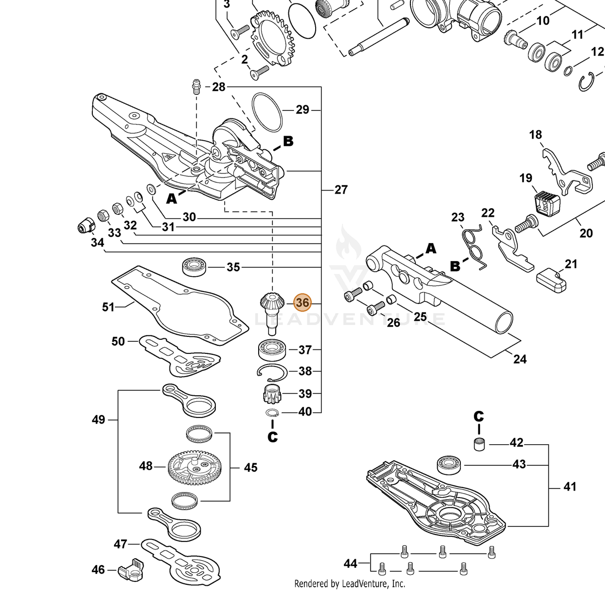 ECHO part V655000110 — IPL diagram snippet (6x zoom, amber highlight)