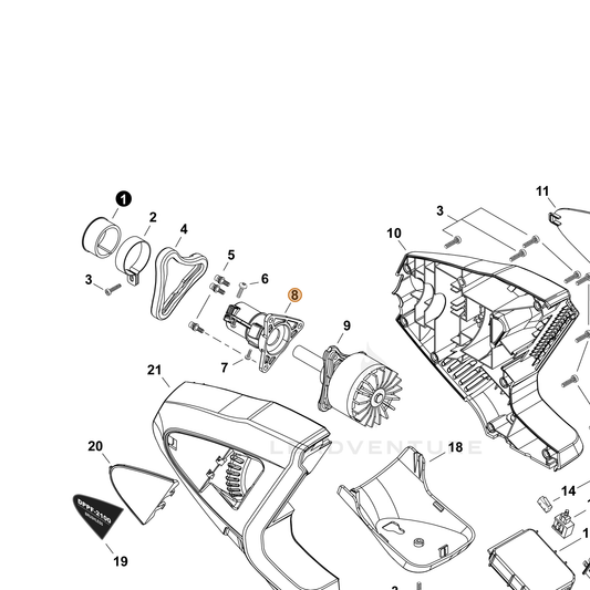 Echo part V700000200 — IPL diagram snippet (6x zoom, amber highlight)