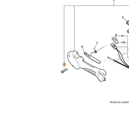ECHO part V804000020 — IPL diagram snippet (6x zoom, amber highlight)