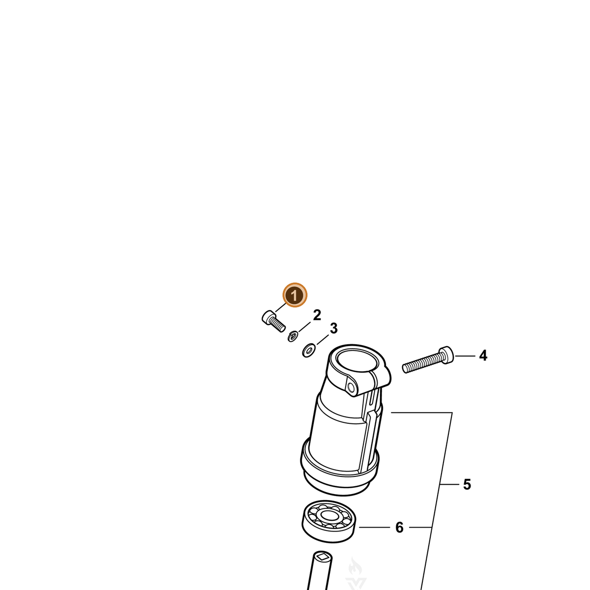 ECHO part V804000040 — IPL diagram snippet (6x zoom, amber highlight)