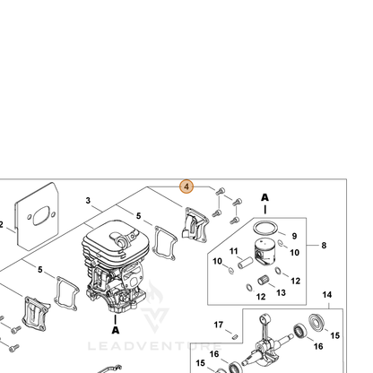 ECHO part V804000110 — IPL diagram snippet (6x zoom, amber highlight)