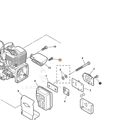 ECHO part V805000000 — IPL diagram snippet (6x zoom, amber highlight)