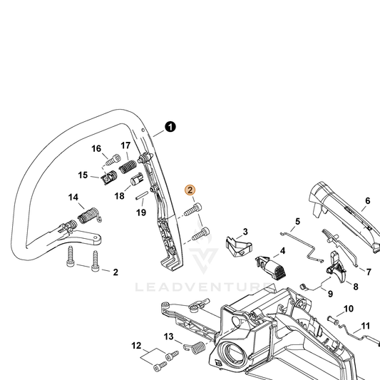 ECHO part V805000010 — IPL diagram snippet (6x zoom, amber highlight)