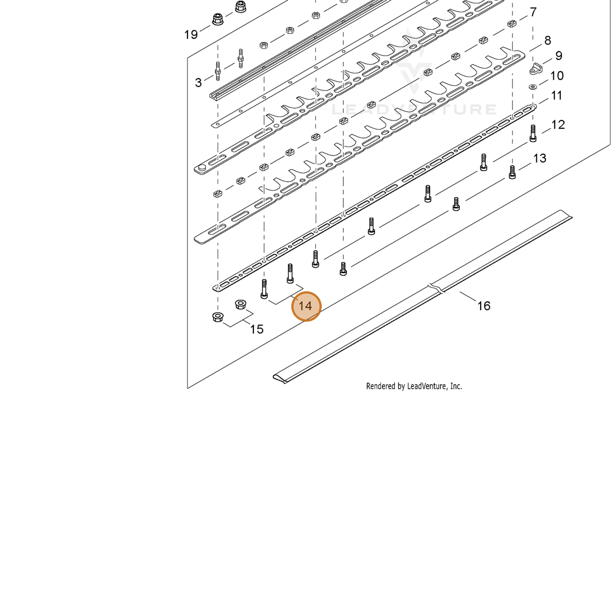 ECHO part V805000050 — IPL diagram snippet (6x zoom, amber highlight)