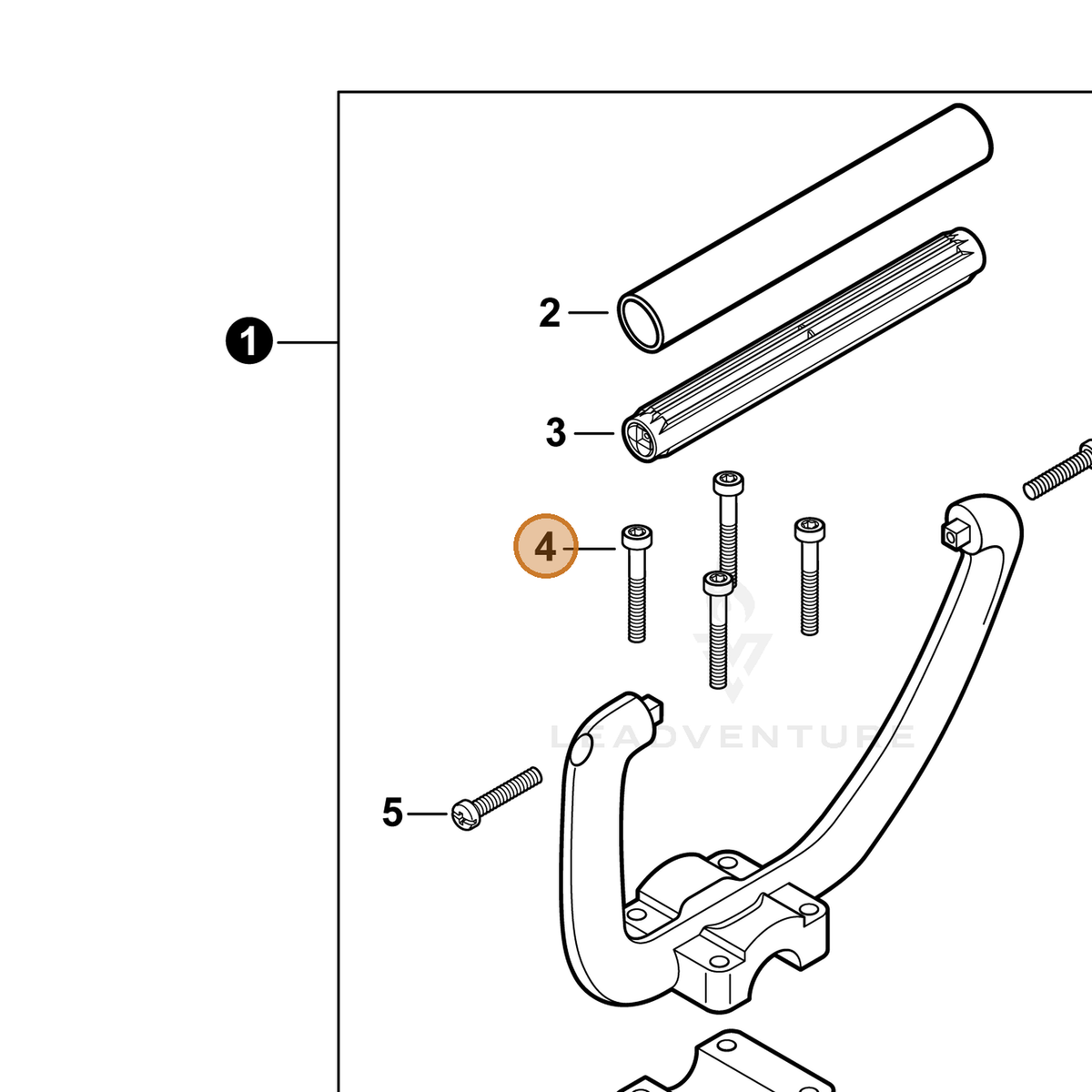 ECHO part V805000060 — IPL diagram snippet (6x zoom, amber highlight)