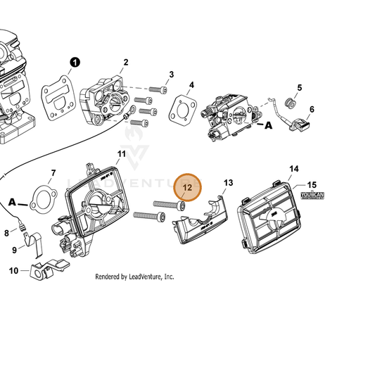 ECHO part V805000080 — IPL diagram snippet (6x zoom, amber highlight)