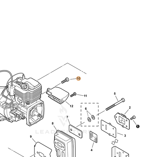 ECHO part V805000150 — IPL diagram snippet (6x zoom, amber highlight)