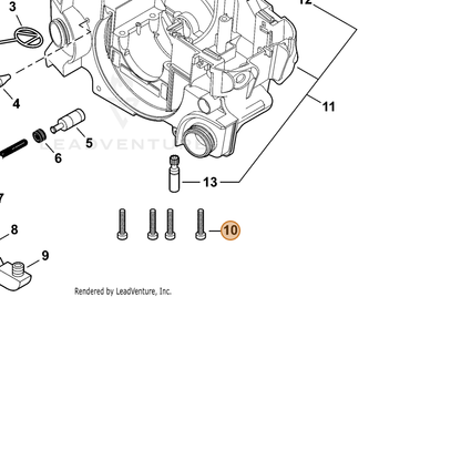 ECHO part V805000180 — IPL diagram snippet (6x zoom, amber highlight)