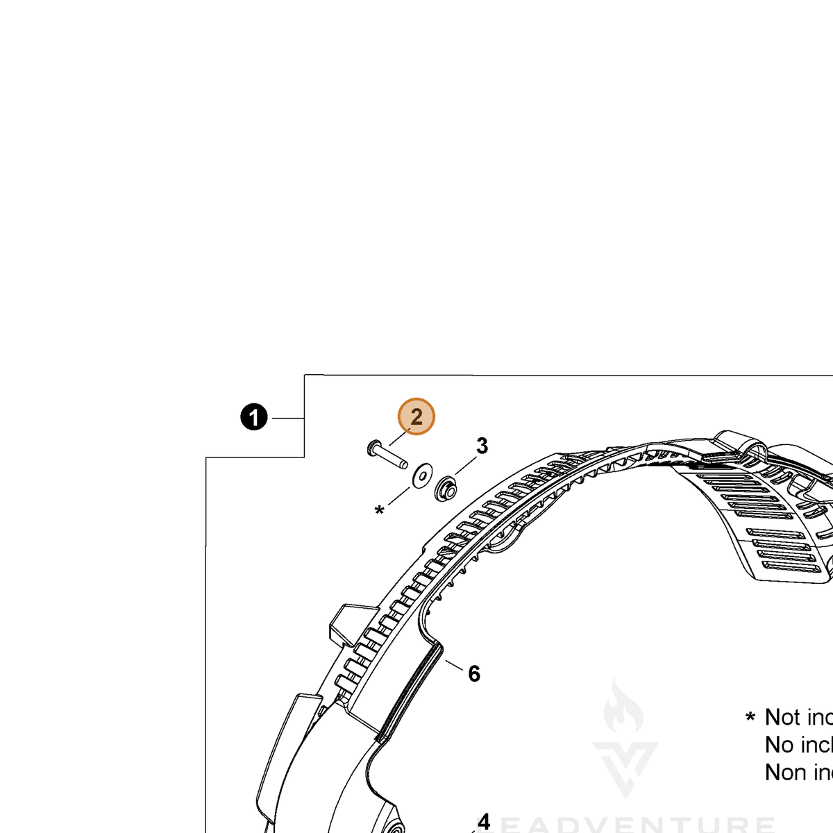 ECHO part V805000230 — IPL diagram snippet (6x zoom, amber highlight)