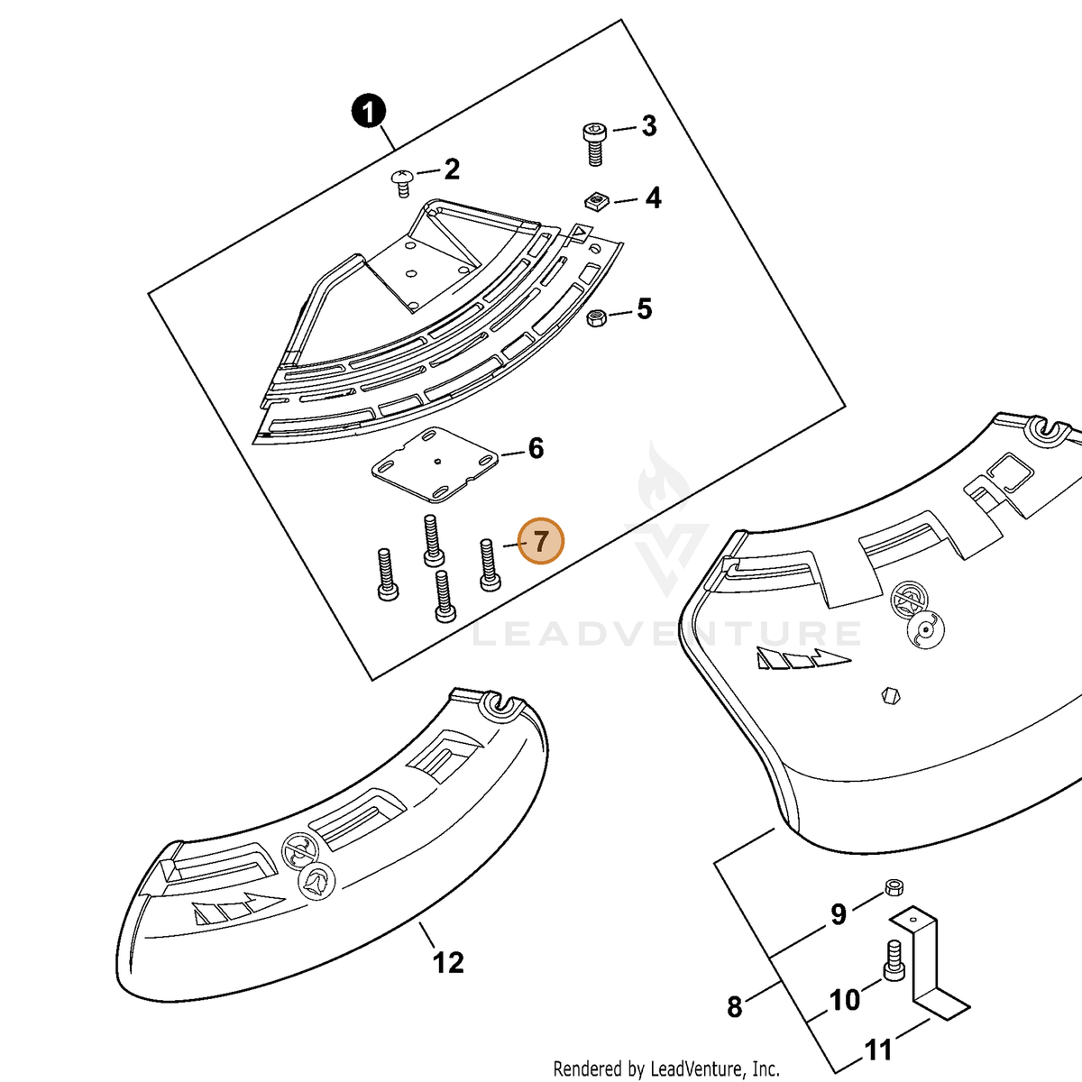 ECHO part V805000260 — IPL diagram snippet (6x zoom, amber highlight)