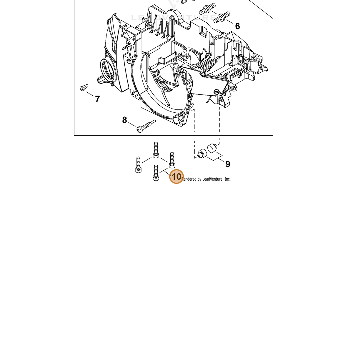 ECHO part V805000270 — IPL diagram snippet (6x zoom, amber highlight)