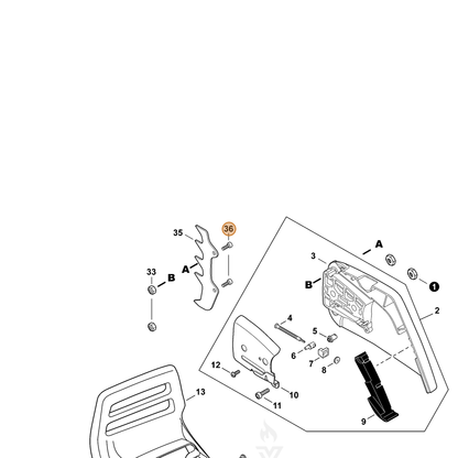 ECHO part V805000300 — IPL diagram snippet (6x zoom, amber highlight)