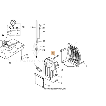 ECHO part V805000310 — IPL diagram snippet (6x zoom, amber highlight)