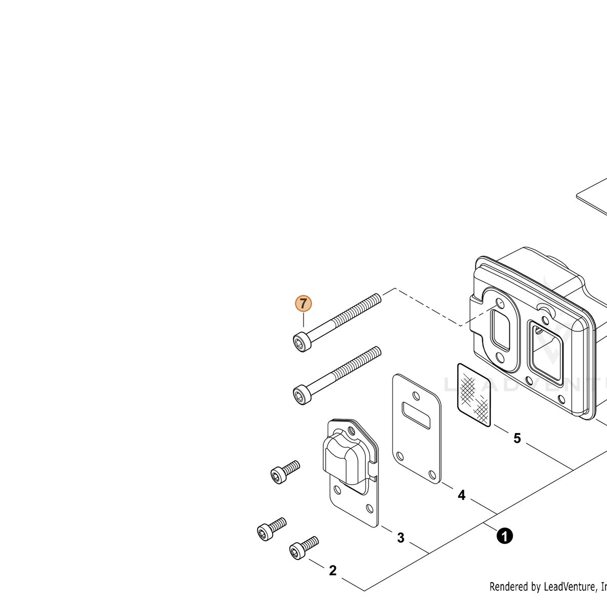 ECHO part V805000380 — IPL diagram snippet (6x zoom, amber highlight)