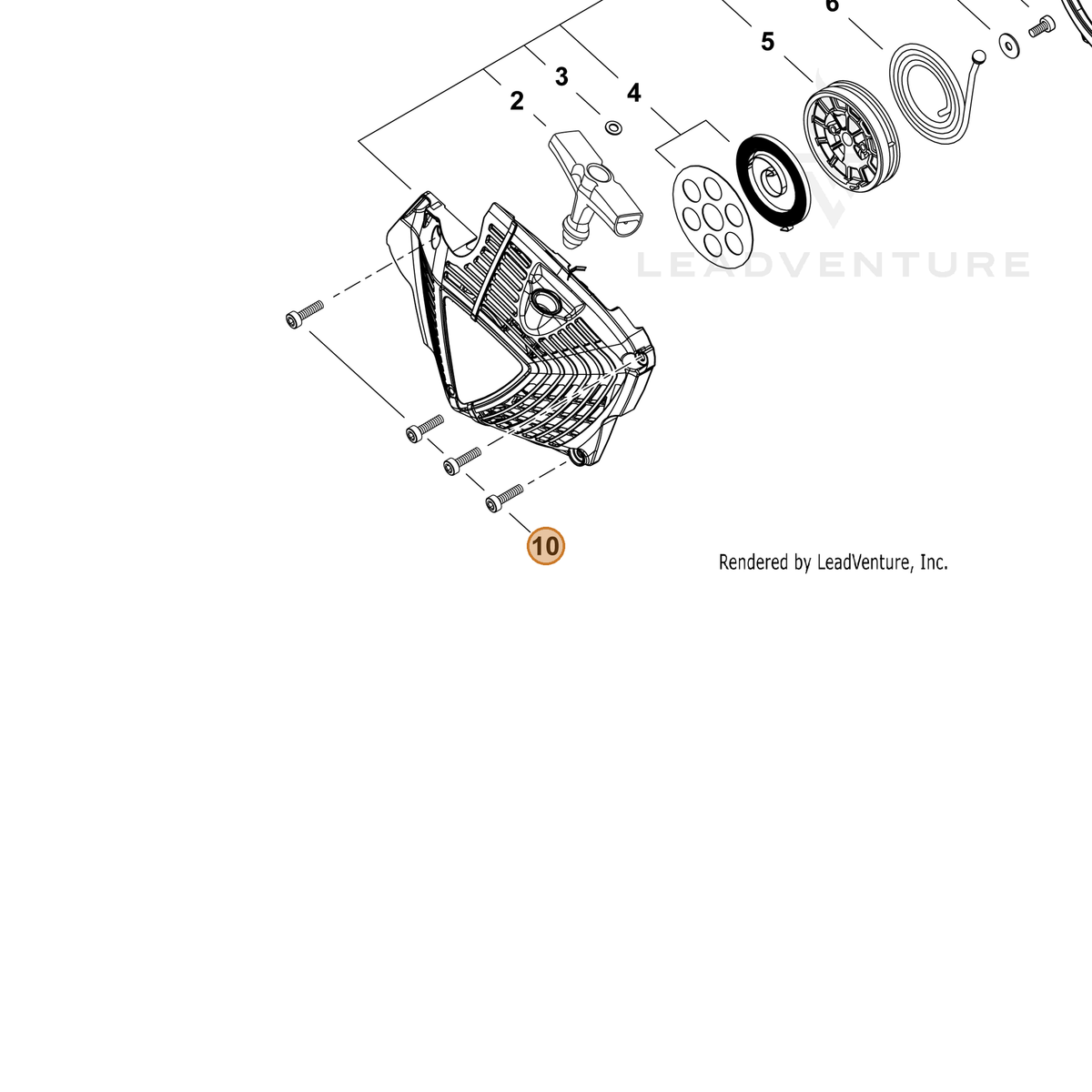 ECHO part V805000410 — IPL diagram snippet (6x zoom, amber highlight)