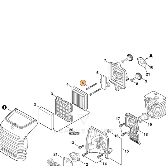 Echo part V805000430 — IPL diagram snippet (6x zoom, amber highlight)