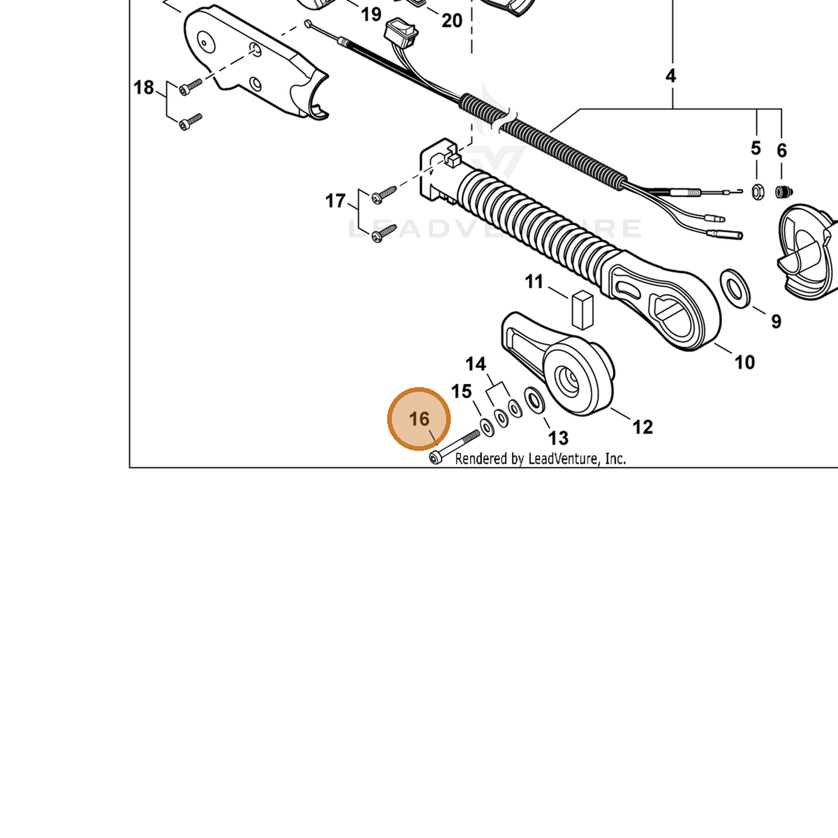 ECHO part V806000030 — IPL diagram snippet (6x zoom, amber highlight)