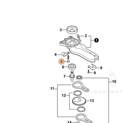 ECHO part V806000150 — IPL diagram snippet (6x zoom, amber highlight)