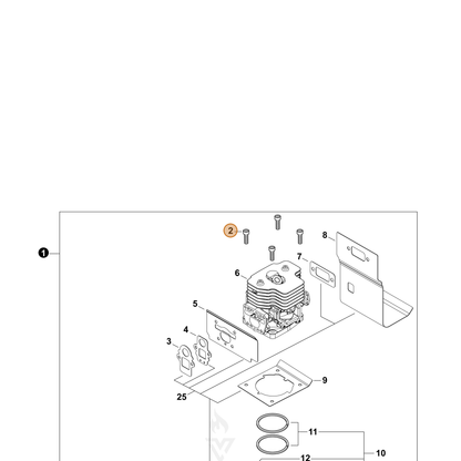 ECHO part V855000010 — IPL diagram snippet (6x zoom, amber highlight)