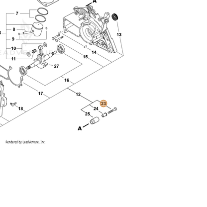 ECHO part V856000010 — IPL diagram snippet (6x zoom, amber highlight)