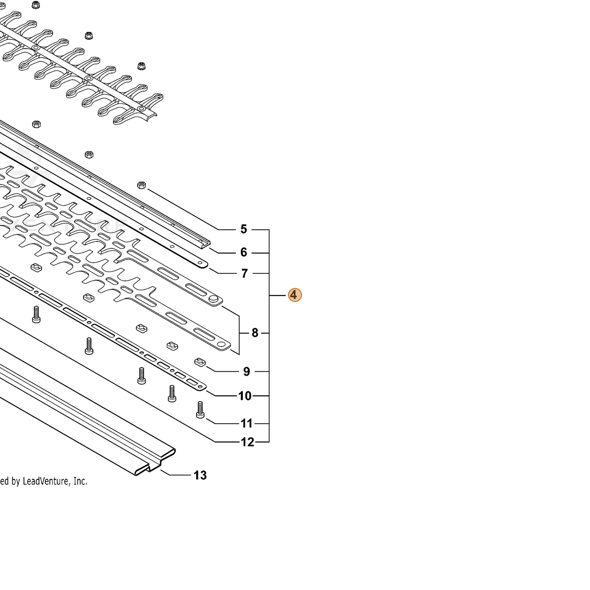ECHO part X041000560 — IPL diagram snippet (6x zoom, amber highlight)