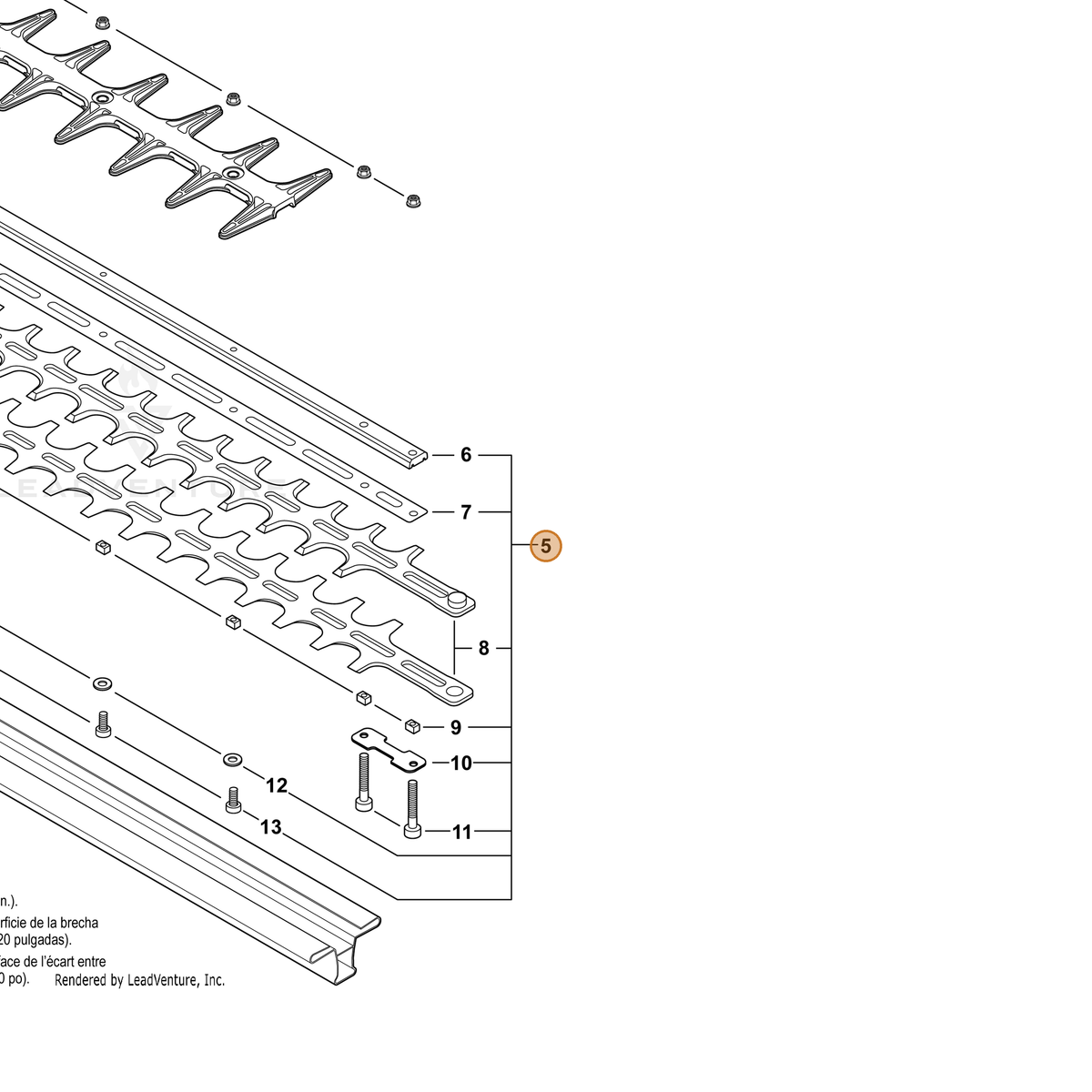 ECHO part X041000630 — IPL diagram snippet (6x zoom, amber highlight)