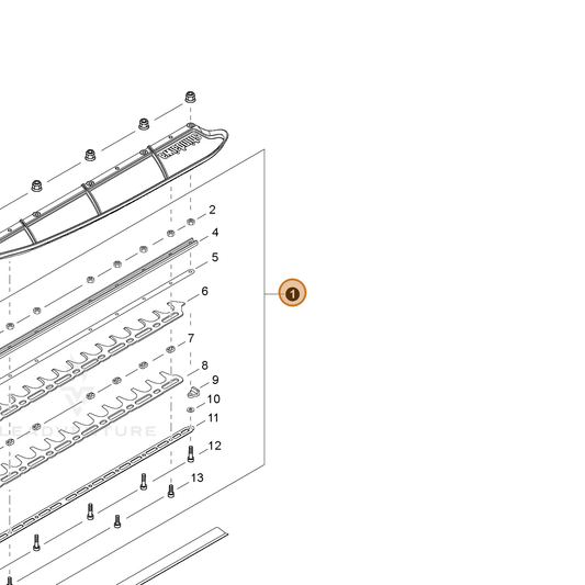 Echo part X041000740 — IPL diagram snippet (6x zoom, amber highlight)