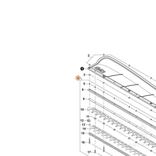 Echo part X041000760 — IPL diagram snippet (6x zoom, amber highlight)
