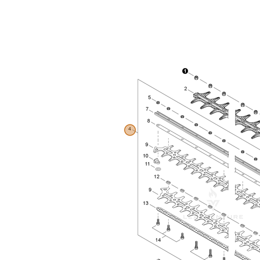 Echo part X041000770 — IPL diagram snippet (6x zoom, amber highlight)