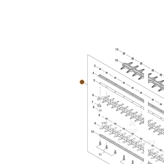 Echo part X041000780 — IPL diagram snippet (6x zoom, amber highlight)