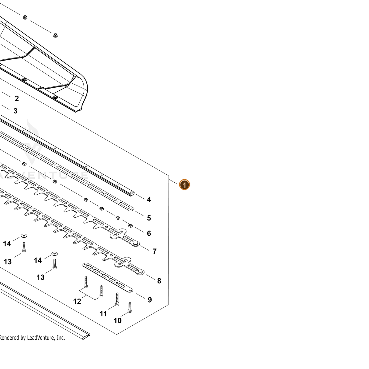 ECHO part X041000850 — IPL diagram snippet (6x zoom, amber highlight)
