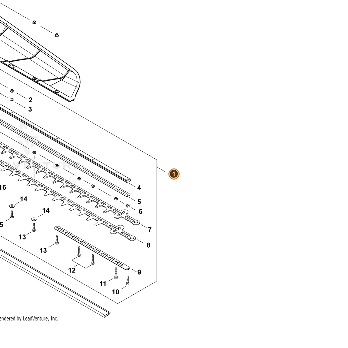 ECHO part X041000860 — IPL diagram snippet (6x zoom, amber highlight)