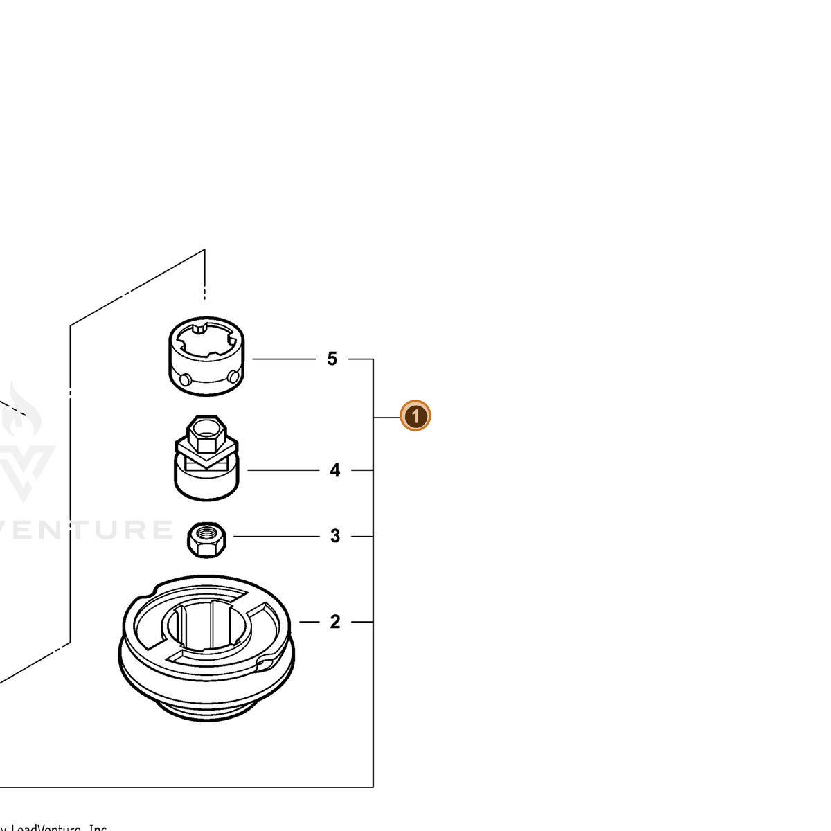 ECHO part X047000410 — IPL diagram snippet (6x zoom, amber highlight)