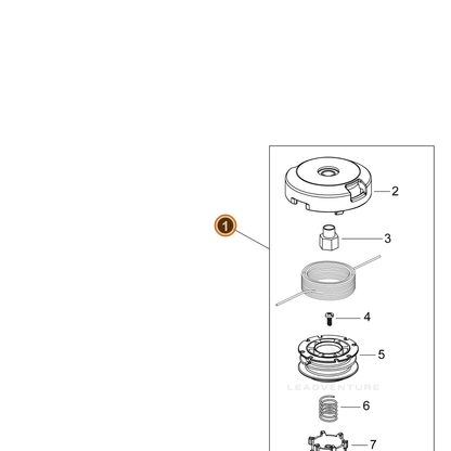 ECHO part X047000552 — IPL diagram snippet (6x zoom, amber highlight)
