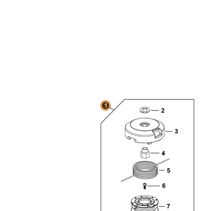 ECHO part X047000570 — IPL diagram snippet (6x zoom, amber highlight)