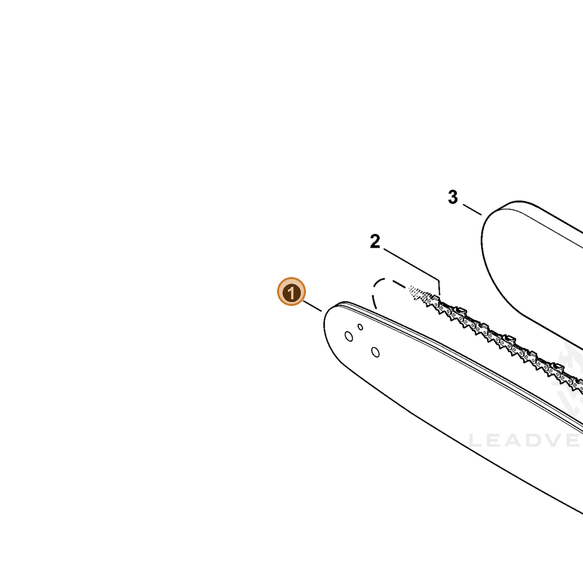 ECHO part X128000041 — IPL diagram snippet (6x zoom, amber highlight)