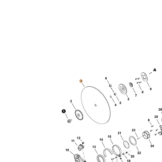 Echo part X407000670 — IPL diagram snippet (6x zoom, amber highlight)