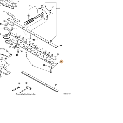 ECHO part X411000370 — IPL diagram snippet (6x zoom, amber highlight)